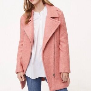 LOFT Textured Moto Wool Blend Coat